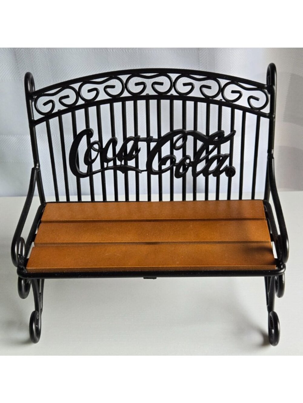 VTG 1999 Coca-Cola Coke Soda Metal Display Diner Decoration Shelf Doll Bench